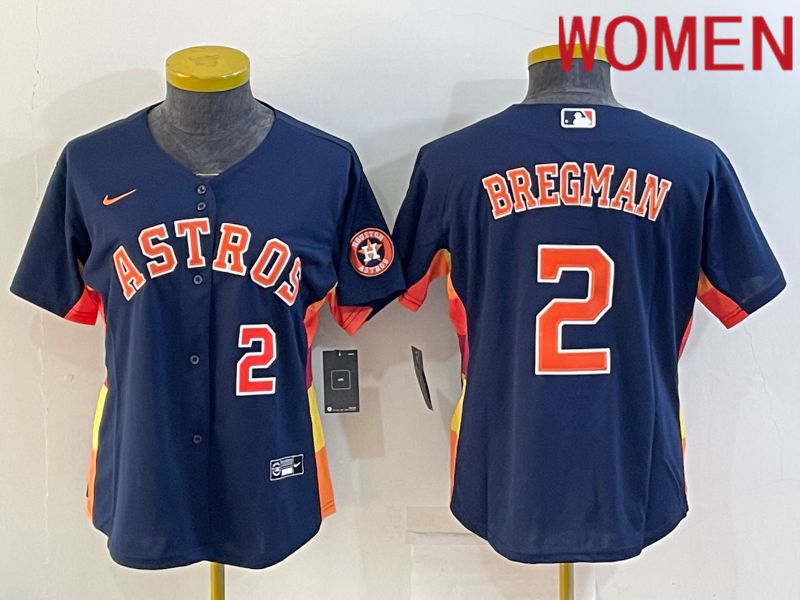 Women Houston Astros #2 Bregman Blue Game Nike 2022 MLB Jersey